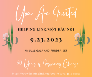 Helping Link 30th Annual Gala Save the Date invitation
